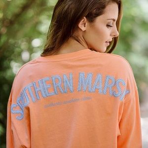 Southern Marsh Rebecca Gingham Tee Orange
Blue Size Large